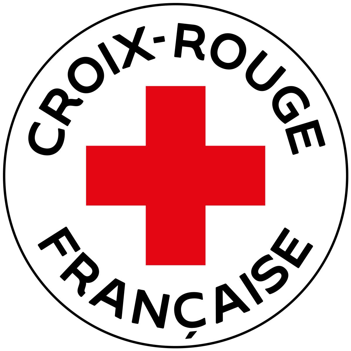logo de la croix rouge francaise  dans un rond une croix rouge 